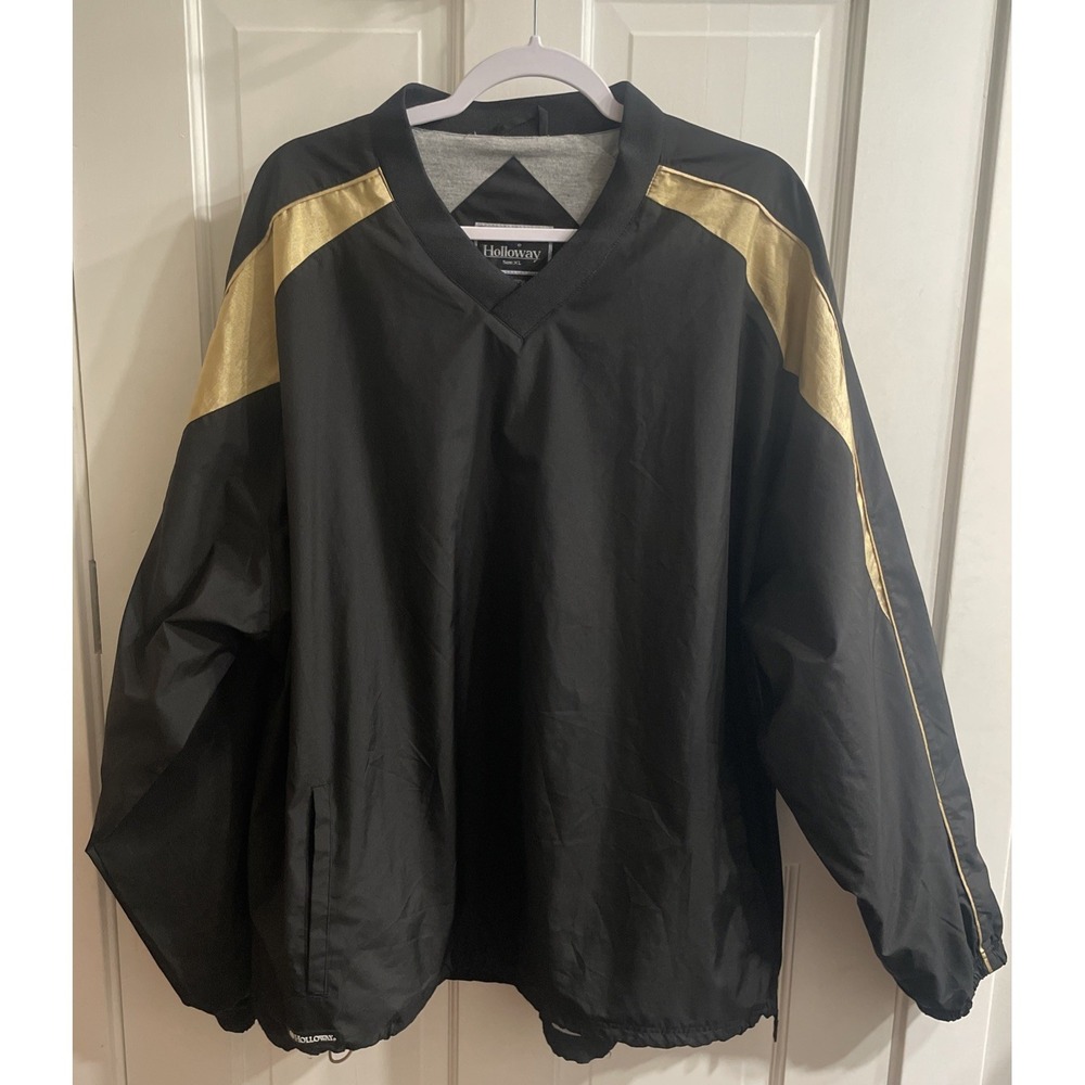 Holloway Athletic XL adult water wind resistant pullover black yellow (U of MO)